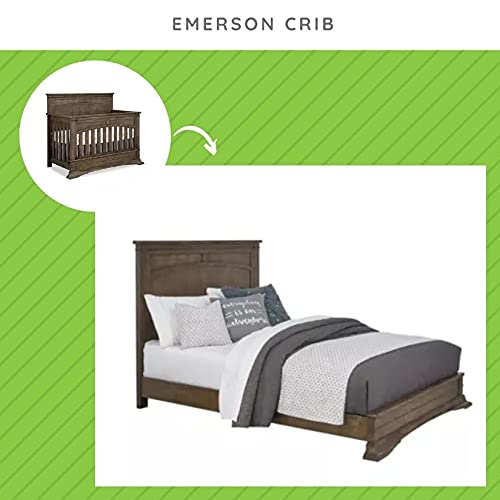 Full-Size Conversion Kit Bed Rails for Bassett Baby Convertible Cribs - Solid Wood Rail - Toddler and Adult Bed Rail for Full-Size Beds - Essential Nursery & Baby Furniture (Cobblestone)