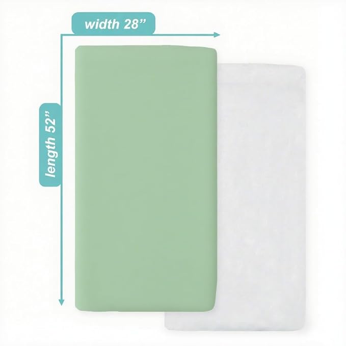 American Baby Company 2 Pack Fitted Crib Sheets 28" x 52", 100% Polyester Ultra Soft Microfiber, White/Green, for Boys and Girls, Fits Crib and Toddler Bed Mattresses