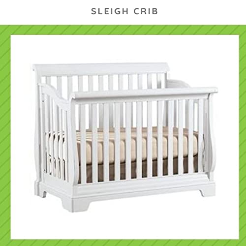 Full-Size Conversion Kit Bed Rails for Young America Convertible Cribs - Solid Wood Rail - Toddler and Adult Bed Rail for Full-Size Beds - Essential Nursery & Baby Furniture (White)