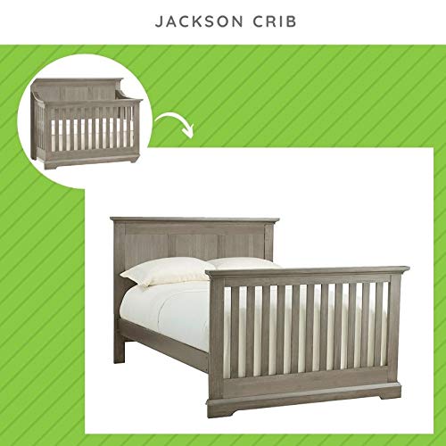 Full-Size Conversion Kit Bed Rails for Kingsley & Centennial Convertible Cribs - Solid Wood Rail - Toddler and Adult Bed Rail for Full-Size Beds - Essential Nursery & Baby Furniture (Ash Gray)