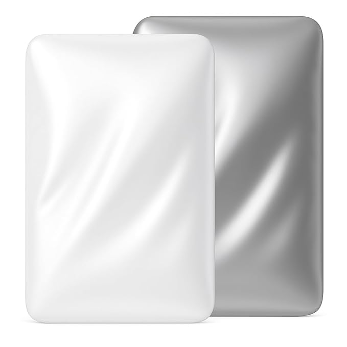 Satin Bassinet Sheet 2 Pack, Great for Baby Hair, Soft Silk Feeling Sheet for Rectangle Cradle Bassinet Mattress Pad, for Boys Girls Gift Newborn and Infant(White & Gray)