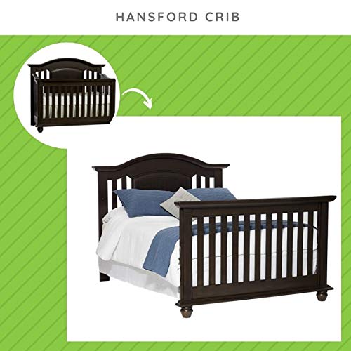 Full-Size Conversion Kit Bed Rails for Kingsley & Centennial Convertible Cribs - Solid Wood - Toddler and Adult Bed Rail for Full-Size Beds - Essential Nursery & Baby Furniture (Espresso)