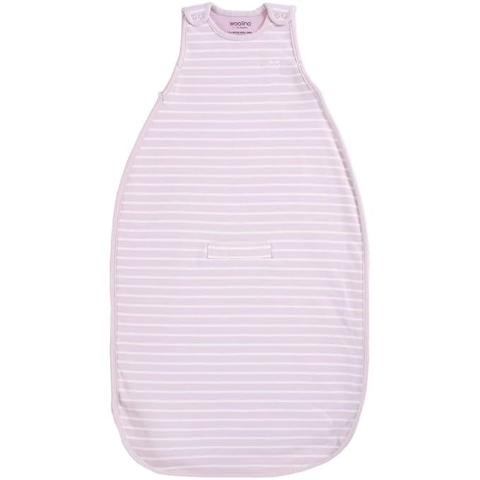 Woolino Toddler Sleeping Bag, 4 Season, Merino Wool and Organic Cotton Baby Wearable Blanket, 2-4 Years, Lilac