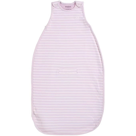 Woolino Toddler Sleeping Bag, 4 Season, Merino Wool and Organic Cotton Baby Wearable Blanket, 2-4 Years, Lilac