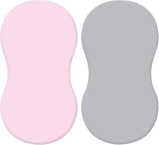 2Pcs Soft Breathable Crib Fitted Sheet Set for Bassinet Rotation Sleeper Newborns Baby Mattress Protectors Sleeves