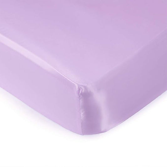 Pro Goleem Satin Soft Crib Sheet Great for Baby with Sensitive Hair Silky Baby Sheet Lavender Unisex 52’’x28’’x8’’ Fitted Cover
