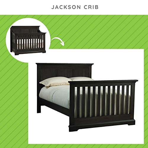 Full-Size Conversion Kit Bed Rails for Kingsley & Centennial Convertible Cribs - Solid Wood Rail - Toddler and Adult Bed Rail for Full-Size Beds - Essential Nursery & Baby Furniture (Unfinished)