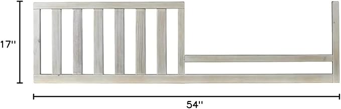 Toddler Bed Safety Guard Rail for Evolur Baby Convertible Cribs - Solid Wood Rail for Convertible Crib to Toddler Bed Conversion - Safety Bed Rail for Children (Linen Grey, Model 811)