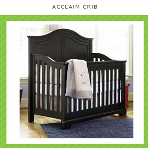 Full-Size Conversion Kit Bed Rails for Young America Convertible Cribs - Solid Wood Rail - Toddler and Adult Bed Rail for Full-Size Beds - Essential Nursery & Baby Furniture (Black)