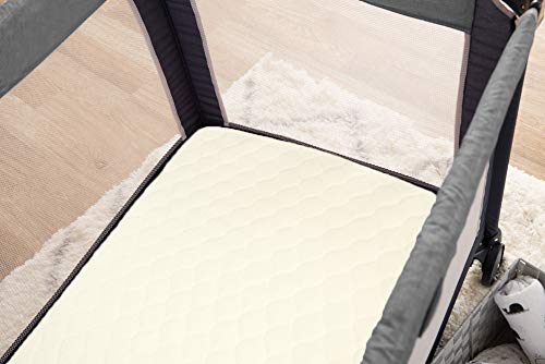 American Baby Company Waterproof Pack N Play Playard Mattress Protector, Quilted Fitted Protector Pad Cover Made with Organic Cotton Top Layer, 39" x 27" (Pack of 2)