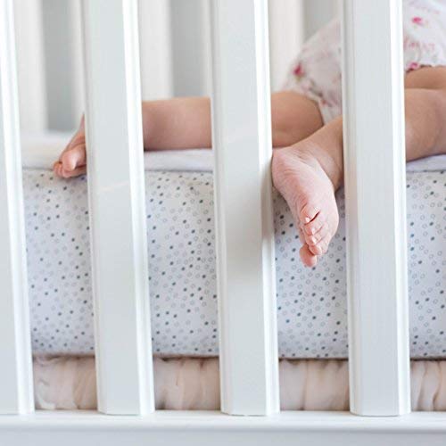 QuickZip Crib Extra Zip-On Sheet (SecureFit Wraparound Base Not Included) - Faster, Safer, Easier Baby Crib Sheets - Gray Dot 100% Cotton - Fits All Standard Crib Mattresses