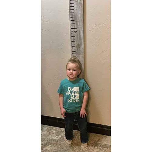 Rockin' Wood Custom Name Growth Chart Reclaimed Vintage Wood Naturally Weathered Hand Painted Kids Toddler Children Ruler Style Growth Measurement Chart No Vinyl Weathered Grey Narrow