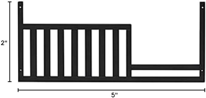 Toddler Bed Safety Guard Rail for Oxford Baby, Soho, Ozlo & Avalon Baby Convertible Cribs - Solid Wood Rail for Toddler Bed Conversion - Safety Rails for Children (Slate, Option 1)