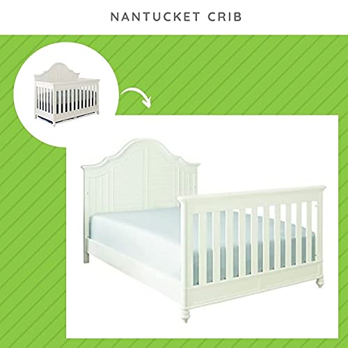 Full-Size Conversion Kit Bed Rails for Bassett Baby Convertible Cribs - Solid Wood Rail - Toddler and Adult Bed Rail for Full-Size Beds - Essential Nursery & Baby Furniture (White)