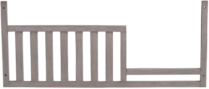 Pemberly Row Wood Toddler Guard Rail in Stone Wash Gray Finish