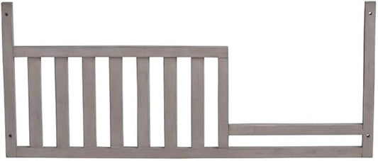 Pemberly Row Wood Toddler Guard Rail in Stone Wash Gray Finish