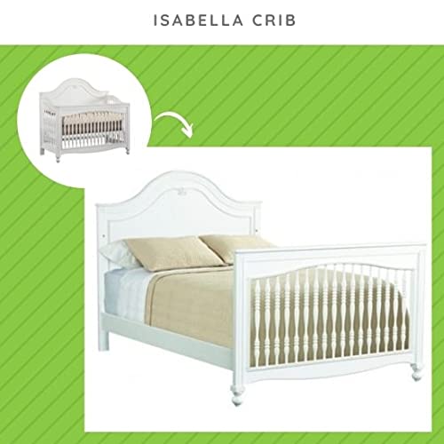 Full-Size Conversion Kit Bed Rails for Young America Convertible Cribs - Solid Wood Rail - Toddler and Adult Bed Rail for Full-Size Beds - Essential Nursery & Baby Furniture (White)