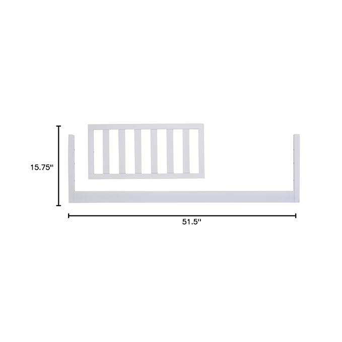 dadada Baby Toddler Bed Rail – Crib Conversion Kit for Brand Crib Models Only (Soho, Austin, Lala, Bliss & Spirit) – Solid Beechwood, Made in Italy, GREENGUARD Gold Certified (White)