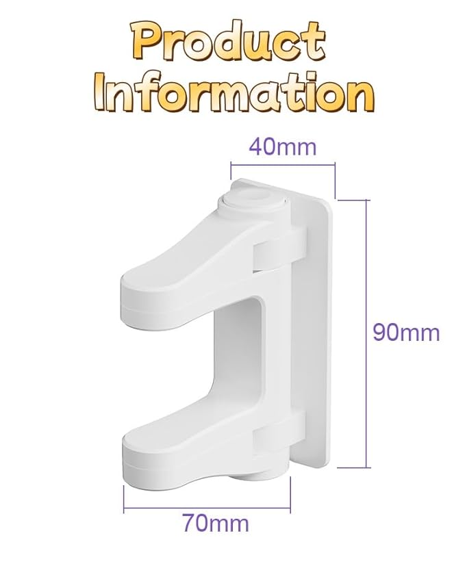 Childproof Door Lever Lock (2 Pack) Improved Baby Safety Locks for Doors Prevents Toddlers from Opening Doors, 3M Adhesive No Drilling No Tools Simple Install, Easy One-Hand Operation for Adults