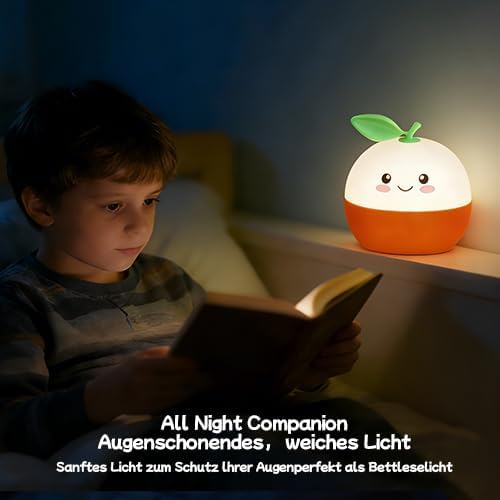 DNBFLLK Tangerine Night Light,Cute Orange Sleep Light,Night Light for Kids,Charming lamp Decoration for Children's Rooms, Delightful Gifts for Baby Boys and Girls, Christmas Presents