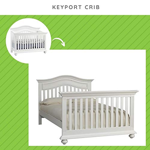 Full-Size Conversion Kit Bed Rails for Kingsley & Centennial Convertible Cribs - Solid Wood Rail - Toddler and Adult Bed Rail for Full-Size Beds - Essential Nursery & Baby Furniture (White)