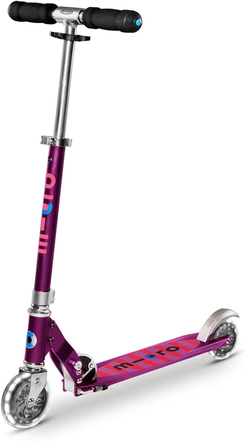 Micro Kickboard | Sprite LED | 2 Wheeled | Fold-to-Carry | Lightweight Swiss-Designed Micro Scooter | Light-Up Wheels| Children and Teens, Ages 6+