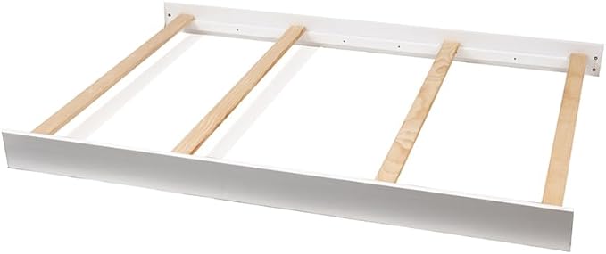 CC KITS Universal Replacement Bed Rails for Twin Size and Full Size - Solid Wood Hook-On Rails with Support Slats Included - Easy Installation - Premium Bed Rail (White, Full Size)