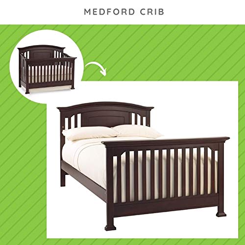 Full-Size Conversion Kit Bed Rails for Kingsley & Centennial Convertible Cribs - Solid Wood - Toddler and Adult Bed Rail for Full-Size Beds - Essential Nursery & Baby Furniture (Espresso)