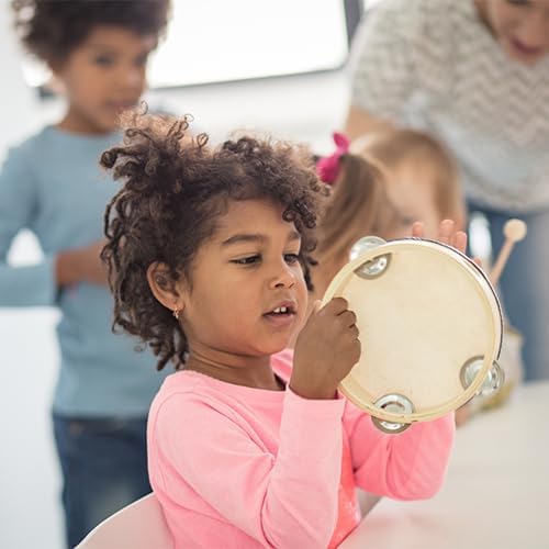 Stoie's Wooden Toddler Musical Instruments with Drum, Hand Bells, Flute, Maracas, Castanet, Tamburine, for Babies and Kids, Eco Friendly Montessori Educational Toy