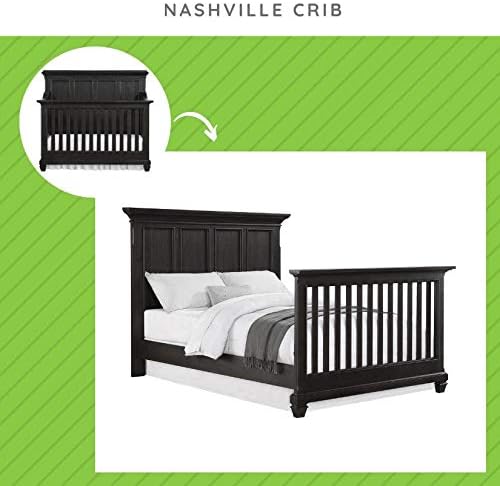 CC KITS Full-Size Conversion Kit Bed Rails Compatible with Bertini Baby Cribs (Weathered Charcoal)