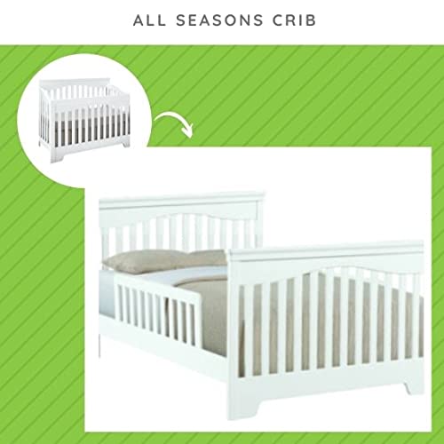 Full-Size Conversion Kit Bed Rails for Young America Convertible Cribs - Solid Wood Rail - Toddler and Adult Bed Rail for Full-Size Beds - Essential Nursery & Baby Furniture (Unfinished)