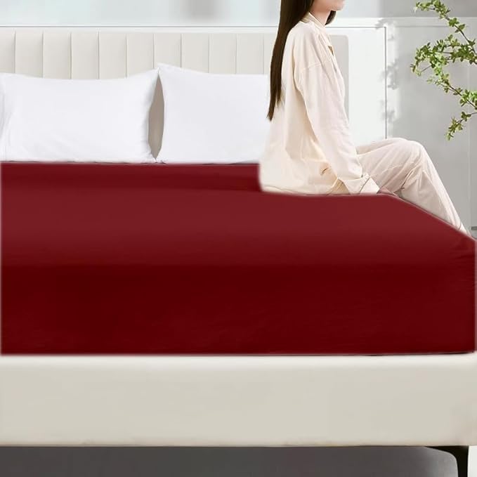 Mattress Protector Twin XL Size 100% Waterproof Zippered Cover, 15 Inches Deep, Six-Sided Mattress Encasement for Bed, Zipper Closure Style (Burgundy)