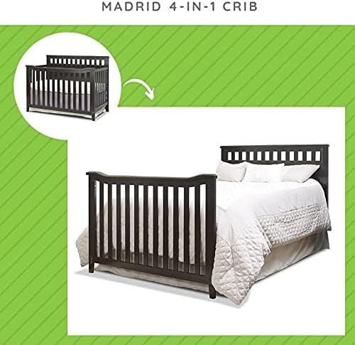 Full-Size Conversion Kit Bed Rails for Sorelle Convertible Cribs - Solid Wood Rail - Toddler and Adult Bed Rail for Full-Size Beds - Essential Nursery & Baby Furniture (Model #221, Espresso)