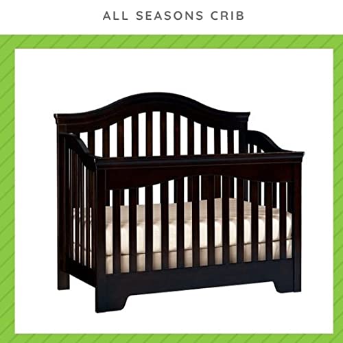 Full-Size Conversion Kit Bed Rails for Young America Convertible Cribs - Solid Wood Rail - Toddler and Adult Bed Rail for Full-Size Beds - Essential Nursery & Baby Furniture (Espresso)