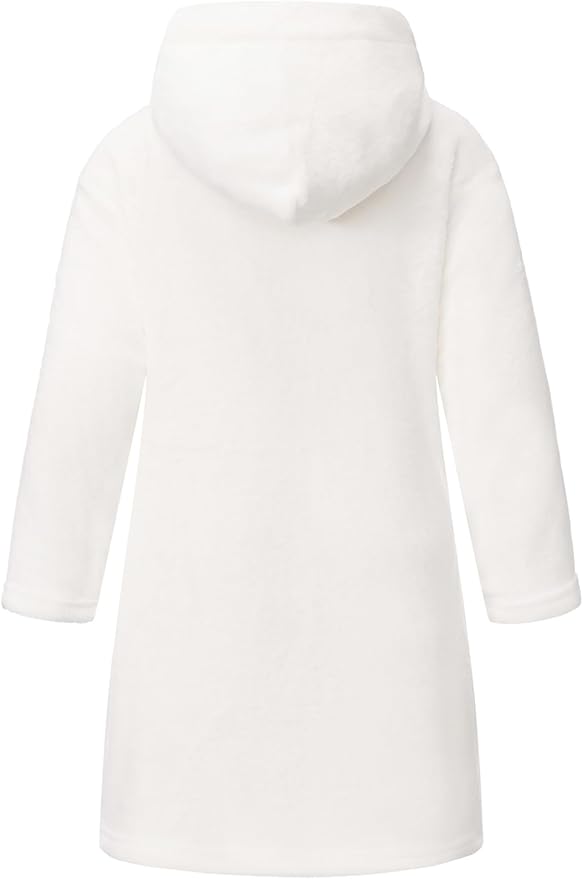 Girls Fleece Hooded Robe Warm Sleepwear for Toddler Kids Soft Fuzzy Bathrobe Gifts