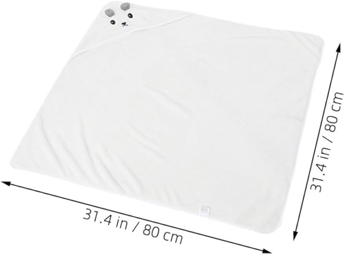2pcs Hooded Bath Towels for Coral Fleece Soft Absorbent Animal Design Bathrobe Cape for Newborns Bath Swimming Beach Use