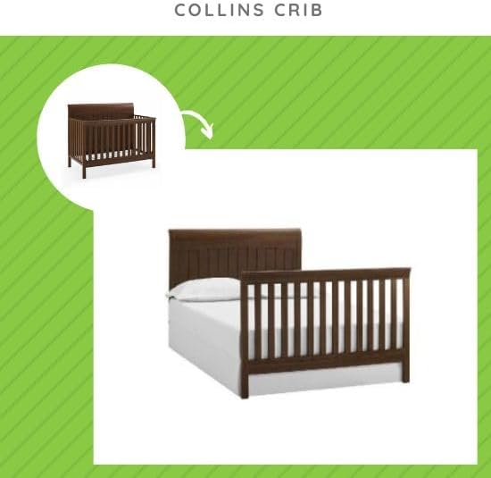 Full-Size Conversion Kit Bed Rails for Baby Relax Convertible Cribs, by Dorel Living - Solid Wood Rail - Toddler and Adult Bed Rail for Full-Size Beds - Baby Furniture (Unfinished, Option 1)