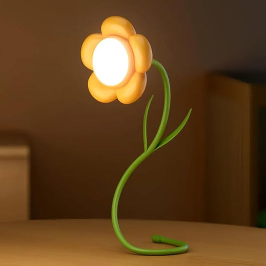 KangTen CHEN Sunflower Flower Lamp Rechargeable Cordless Led Reading Light,3-Colour Infinitely Dimming Small Night Light for Festival Gifts for Mom Girlfriend Grandma