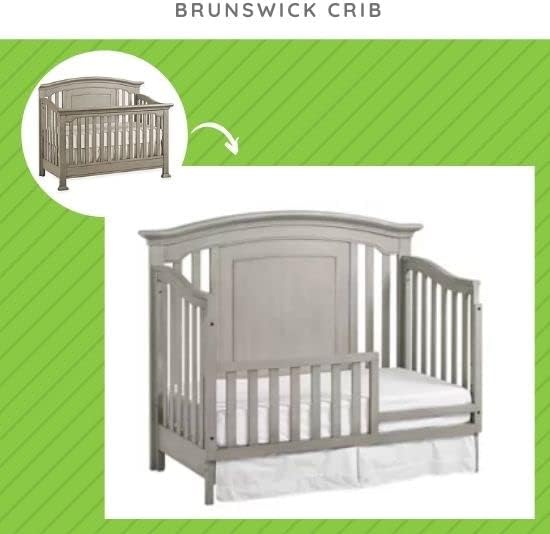 Toddler Bed Safety Guard Rail for Kingsley & Centennial Convertible Cribs - Solid Wood Rail for Convertible Crib to Toddler Bed Conversion - Safety Bed Rail for Children (Ash Grey)