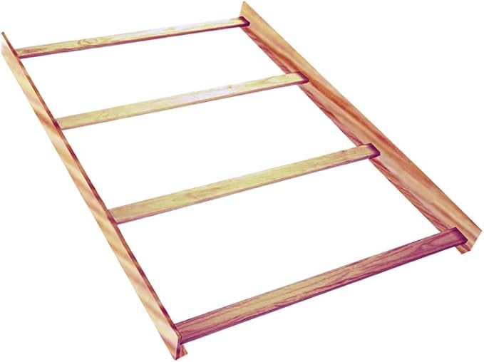 CC KITS Universal Replacement Bed Rails for Twin Size and Full Size - Solid Wood Hook-On Rails with Support Slats Included - Easy Installation - Premium Bed Rail (Unfinished, Twin-Size)