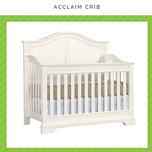 Full-Size Conversion Kit Bed Rails for Young America Convertible Cribs - Solid Wood Rail - Toddler and Adult Bed Rail for Full-Size Beds - Essential Nursery & Baby Furniture (French White)