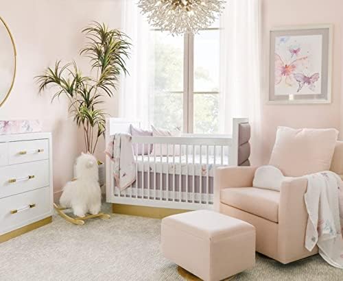 Oilo Crib Sheet, Breathable, Fitted, Turkish Cotton Jersey, 300 Thread Count, Machine Washable, Fits Standard Crib (28" x 52" x 6"), Toddler Bedding, Girl, Boy, & Neutral Nursery Design, Butterfly