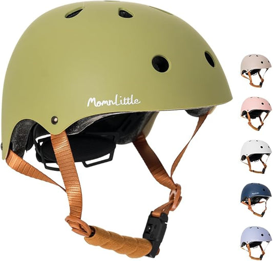 MomnLittle Kids Bike Helmet with Quick Pinch-Free Magnetic Buckle CPSC Certified Bike Helmet for Toddler Boys and Girls