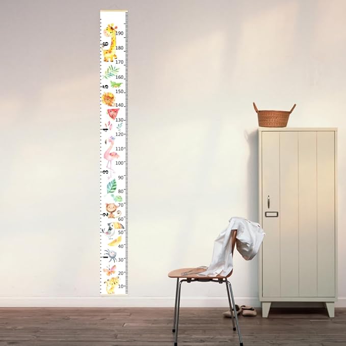 Baby Growth Chart for Wall - Height Chart for Kids Nursery Decor Wall Hanging Measurement Ruler Toddler Room Decor Play Room Essentials Birthday Christmas Gifts for Boys Girls 79"X7.9" (Giraffe)
