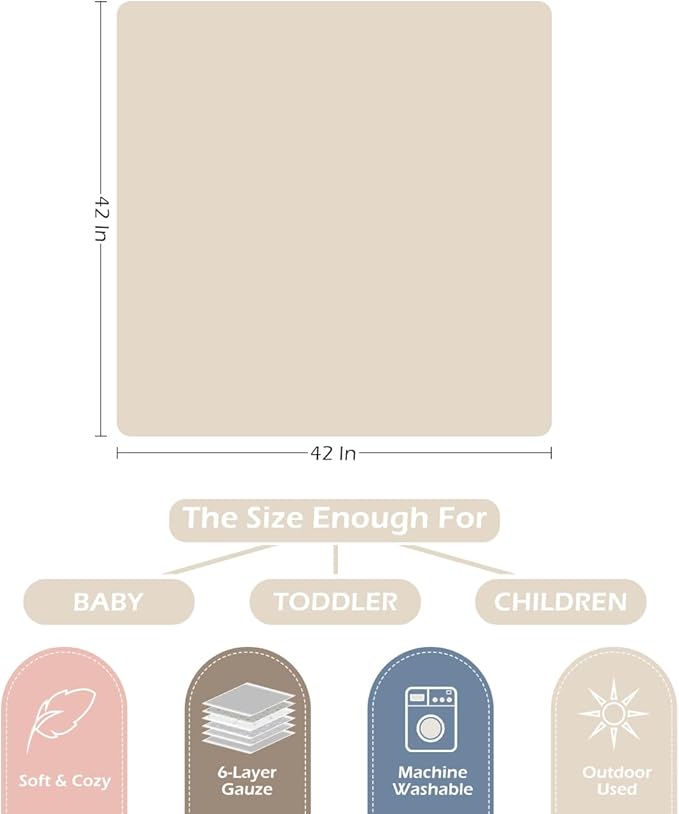 Ultra Soft Checkered Muslin Baby Blanket Pack of 2 Cotton Swaddles Bed Blankets for Babies and Toddlers Boys Newborn 42 x 42 inches (Blue and Coffee)