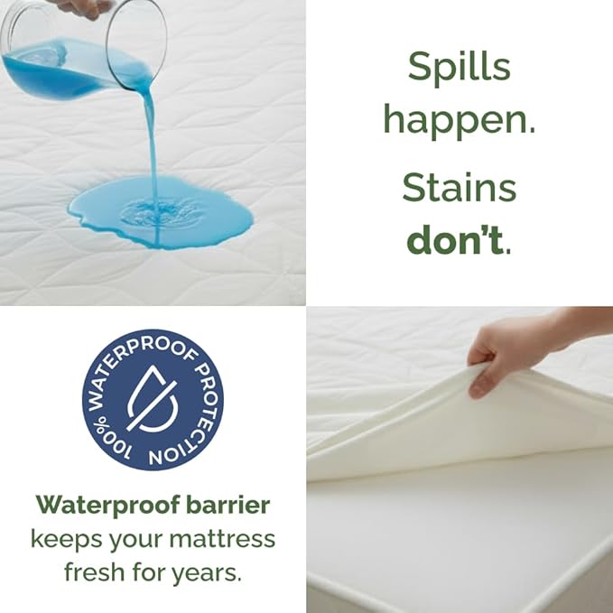 Waterproof Cooling Mattress Protector - Mattress Cover King Size Bed - Viscose Made From Bamboo - Soft, Breathable, Noiseless & Washable - Fitted Sheet Style & All Round Protection - (78" x 80") White