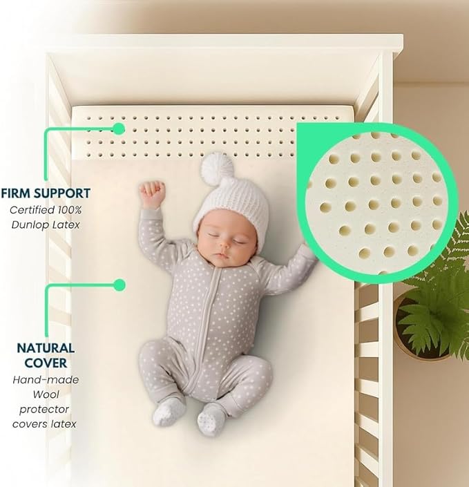 ORGANIC TEXTILES Organic Baby Mattress Topper with Water Resistant Removable Cotton Cover - GOLS/GOTS Certified - Breathable - 3" Mini Sleeper (31"x18")