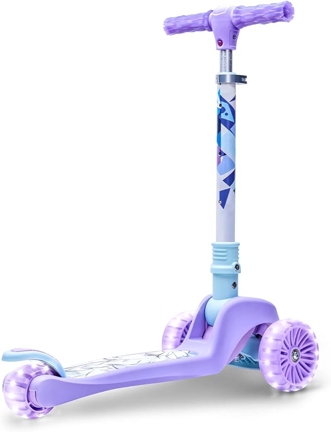 Jetson Character Kids Kick Scooter, LED Lights on Stem & Light-Up Wheels, Lightweight Frame, Height-Adjustable Handlebar, Lean-to-Steer System, Easy-Fold Mechanism