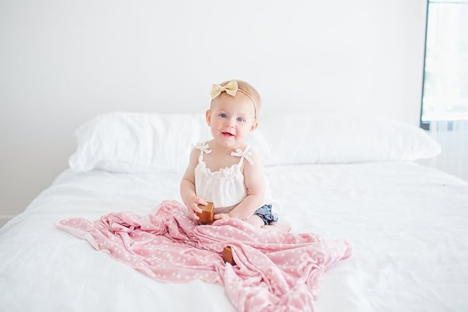 Copper Pearl Baby Swaddle Blanket - Premium Knit Baby Blanket, Large Soft Stretchy Receiving Blankets for Baby Girl, Swaddles for Newborn, Infant, and Toddler (Lucy)