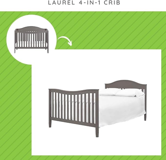 Universal Twin and Full-Size Conversion Kit Bed Rails for Davinci Baby Convertible Cribs - Solid Wood Rail - Toddler & Adult Bed Rail for Twin & Full-Size Bed - Nursery Furniture (Slate/Manor Grey)